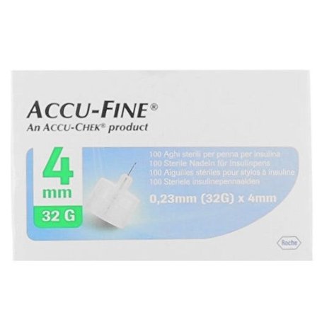 Accu Fine Aghi Sterili Penna Insulina G32 4mm 100 Pz