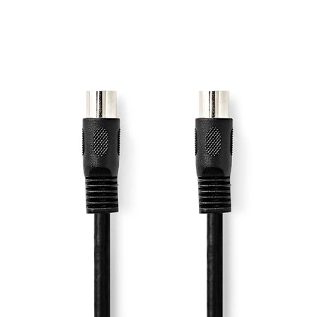 DIN Audio kabel | DIN 5-Pin Han | DIN 5-Pin Han | Nikkelplateret | 2.00 m | Runde | PVC | Sort | Label