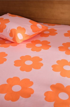 Jotex - Stretchlaken Rosa/oransje - WERNER - Kjøp Dra-på-laken hos Jotex