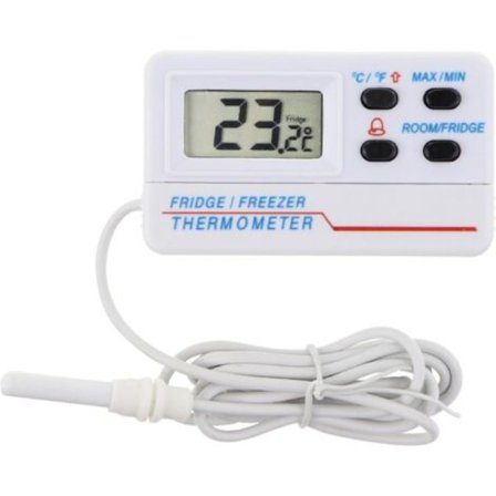 Digital kyl- eller frysskåpstermometer - Med alarm - Max/min-funktion - 1,2 m kabel