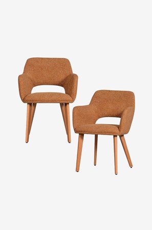 WOOOD - Murat spisestuestol - sæt med 2 stk. - Gul - Stole - Fra Homeroom