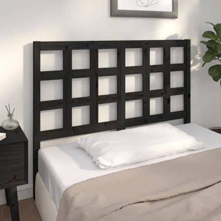 Vidaxl Sänggavel Svart 125,5x4x100 Cm Massiv Furu Svart
