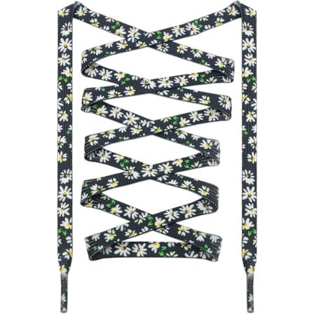 Farvede flade trykte snørebånd: 2 par mønstrede snørebånd til sneakers 19 sort hvid Fl