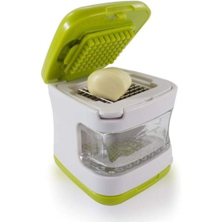 Vitlökspress, Vitlökshackare, Skärare och Kutter med Förvaringsbehållare - Hållbar och Stabil Konstruktion