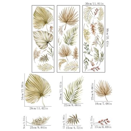 Veggklistremerke stor plante blomst bakgrunn vegg nordisk stil deco
