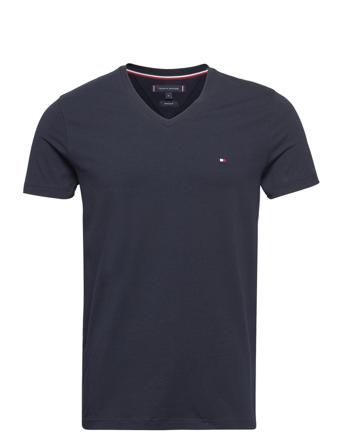 Core Stretch Slim V-Neck Tee T-shirts Short-sleeved Navy Tommy Hilfiger