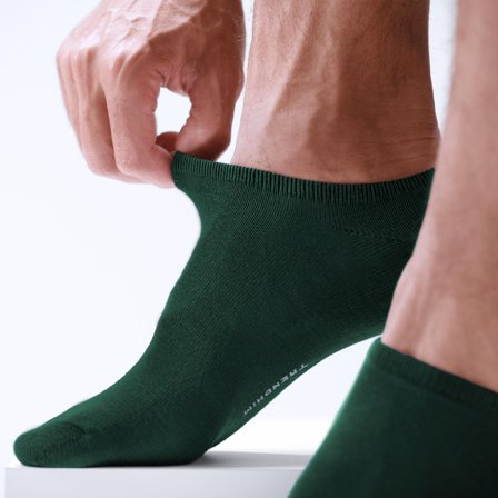 FreeFeel | Calzini alla caviglia in bambù verde oliva per uomini - Calzini alla caviglia
