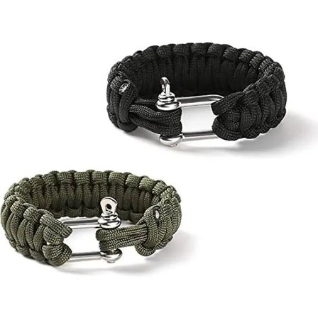 Paracord-ranneke, Selviytymisranneke, Taktinen selviytymisranneke, Paracord-selviytymisranneke, 2 kpl