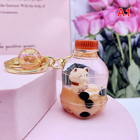 Tecknad Oljad Pearl Milk Tea Cup Bear Nyckelring