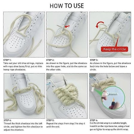 Runde Kraftige Bomullssnørebånd Erstatningssnørebånd for Sneakers