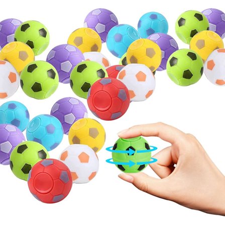 Fotboll fidget spinner, roliga leksaker som kan användas som festgåvor fotboll presentleksaker (slumpmässiga färger) 20 stycken