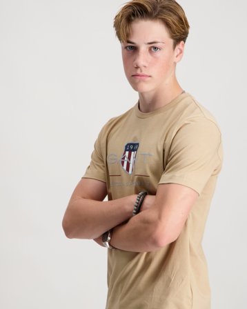 GANT ARCHIVE SHIELD SS T-SHIRT Beige T-skjorter Gutt - Kids Brand Store