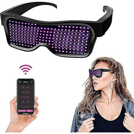 Led Miesten Naisille Cyberpunk Light Up Lasit Led Bluetooth Rave Lasit Hohto Led Lasit Usb Ladattava Teksti Graffiti Animaatio Rytmi Yölle