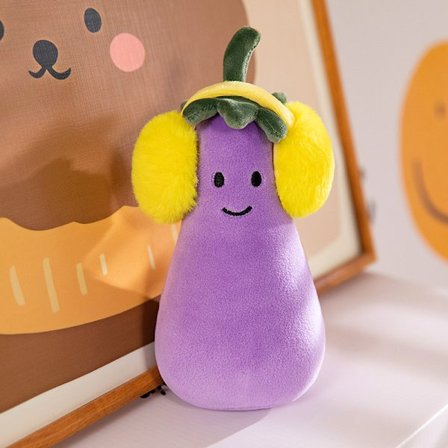 Fruktparty Dukker Jellycat Plyslegetøj Dukker Børn Fødselsdag Julegaver - Øremuffer Aubergine 20cm