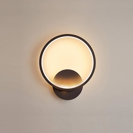 Inomhusvägglampa LED 13W Rund Vägglampa Svart Varmvit 3000K Modern