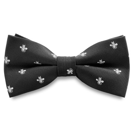 Zoikos | Black & White Bee Pre-Tied Bow Tie for Men - Pre-tied bow ties