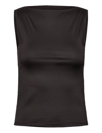 Weekday Annie Boatneck Sleeveless Top - Black - XS