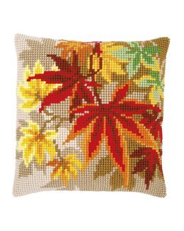 Broderikit Pude Farverige efterårsblade - Vervaco