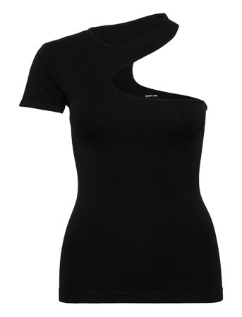 Cutout T.seamless Je Blouses Short-sleeved Musta Helmut Lang