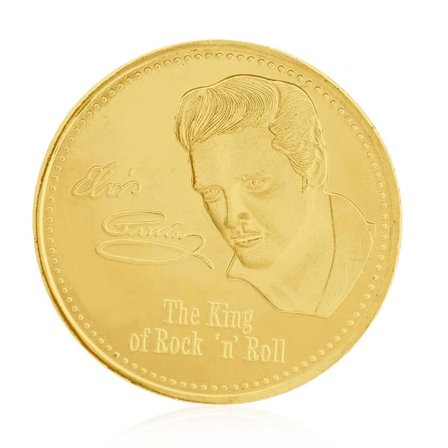 Elvis mønster samleobjekt metallmynt minnemynt suvenir kunstkolleksjon (gull)