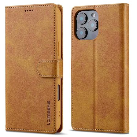 LC.IMEEKE Lompakkokotelo iPhone 16 Pro Cognac