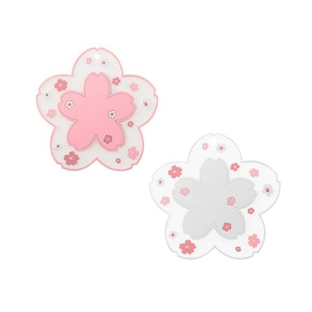 Kaffematta Kawaii Underlägg Cup Pvc Hemma Te Mugg Underlägg Slitstark Anti-sladd Kruka Skål Pad Underlägg Cherry Blossom Coaster19CM