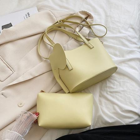 Kvinder Dame Håndtaske Enkel Special-Interest Design Bucket Bag med stor kapacitet yellow