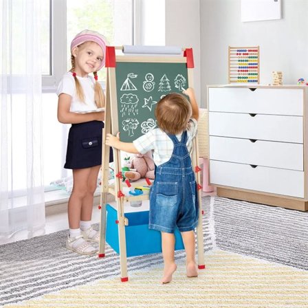 Puinen kaksipuolinen lasten maalaustaulu – 3–8 vuotta