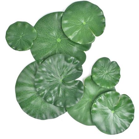 8 stk. dam planter, 4 størrelser kunstige lotusblade, flydende skum ornament liljekonvalblade dam dekoration vandlilje blade