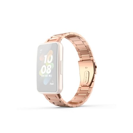 Huawei Strap 7 Rose Gold Kolmihelminen naarmuuntumaton ruostumattomasta teräksestä valmistettu rannekoru