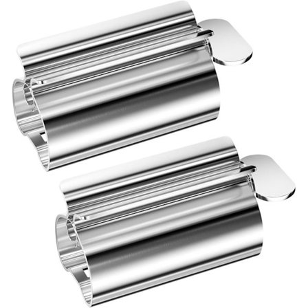 Pieces 304 Tannkremtube-presser i rustfritt stål, tannkremdispenser med sitteholder, rullende tube-tannkrempresser, tubepresser for salve