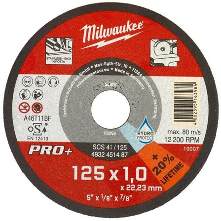Milwaukee SCS 41 PRO+ Kapskiva 125x1 mm, Kapa, slipa & polera