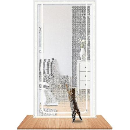 Ovi sopii ovien kokoon 90cm x 210cm, Paksuuntunut kestävä lemmikkieläinten verkkoovi koirille, kissoille ja hyttysille, sopii olohuoneeseen, 