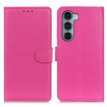 Motorola Moto G200 Fodral Litchi Läder Rosa