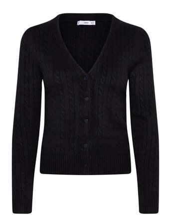 Mango Knitted Braided Cardigan - Black - XXXXL
