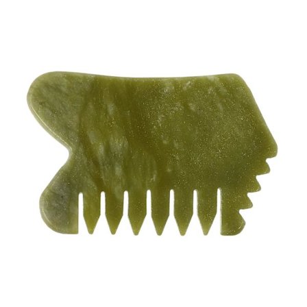 1 st Jade hårkam Ansiktsmassageapparat Huvudmassagekam Hårbottenvårdskam (grön)