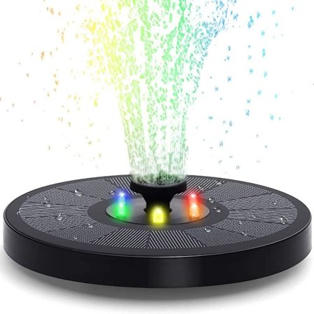 3W solcelledrevet springvand med LED 7 effekter 1500mAh batteri solcelledrevet dam pumpe KLB