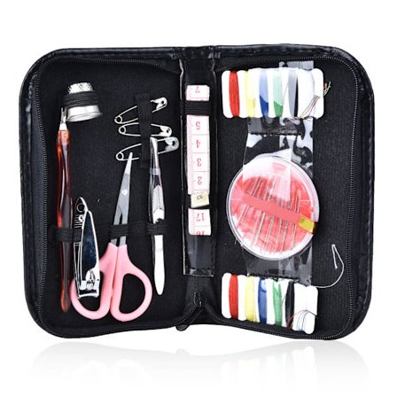 Bärbar symaskin nålar kit låda tråd sy broderi kit hem arrangör