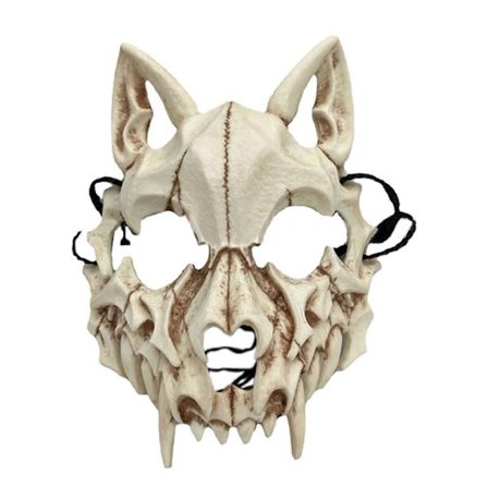 Cosplay Maskerad Halv Ansikte Yaksha Resin Varg Skalle Ansiktsskydd Läskig Skräck Kostym Rekvisita Ornament (FMY)