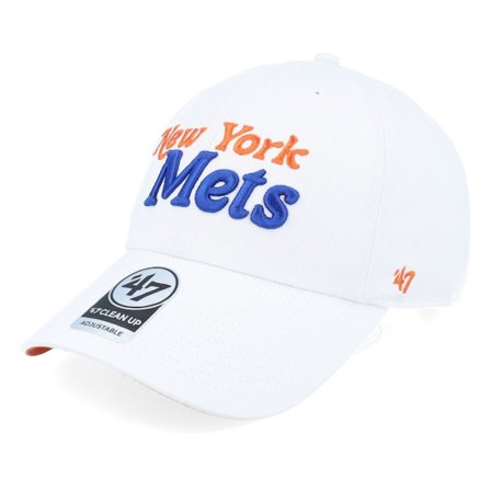 47 Brand - MLB Wit unconstructed Cap - New York Mets MLB 47 Clean Up Cap White Dad Cap @ Hatstore