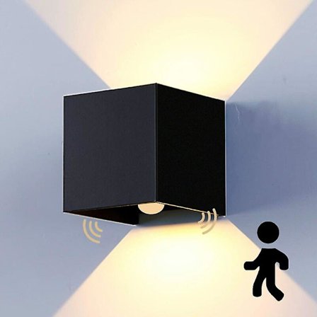 12w Wall Light For Indoor And Outdoor Use With Motion Sensor, Waterproof Ip 65 Led Wall Light Living Room With Adjustable Beam Angle, Outdoor Warm Whi