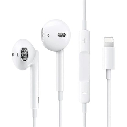 Apple høretelefoner med ledning iPhone hovedtelefoner In-Ear earbuds med lydstyrkekontrol og mikrofon, kompatible med iPhone XS-14 Pro Max