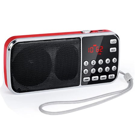 Bærbar USB AM/FM Radio, Højttaler Musikafspiller understøtter Micro SD/TF Kort