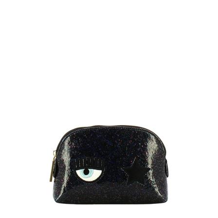 Chiara Ferragni Collection, Toilet Bags Zwart, Dames, Maat:ONE Size
