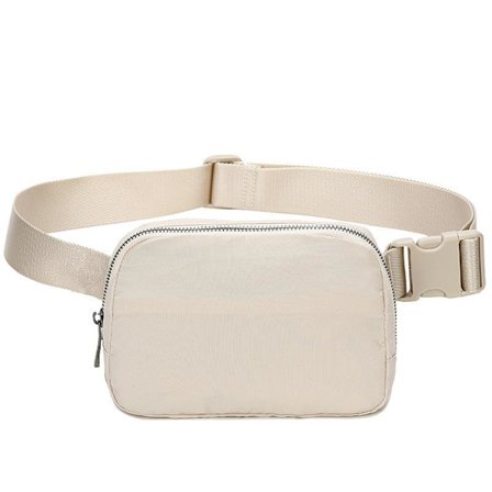 Mini Unisex Mave Taske med Justerbar Skulderrem til Sport Shopping Rejser Vandring Beige