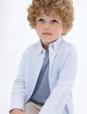 Mango Striped Oxford Shirt - Blue - 2-3