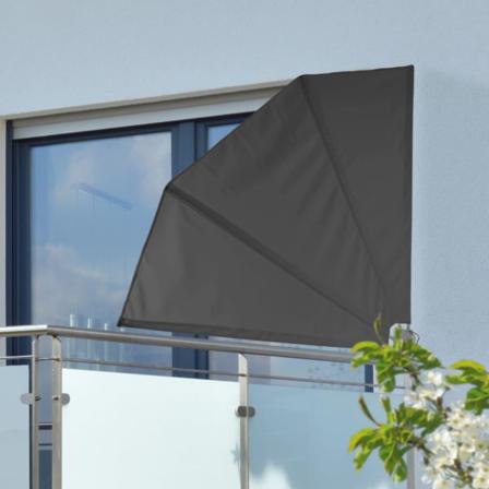 Hi Balkongskärm 1,2x1,2 M Svart Polyester Svart