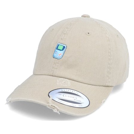 Abducted - Beige unconstructed Cap - Tiny Gb Color Ripped Khaki Dad Cap / Unconstructed @ Hatstore