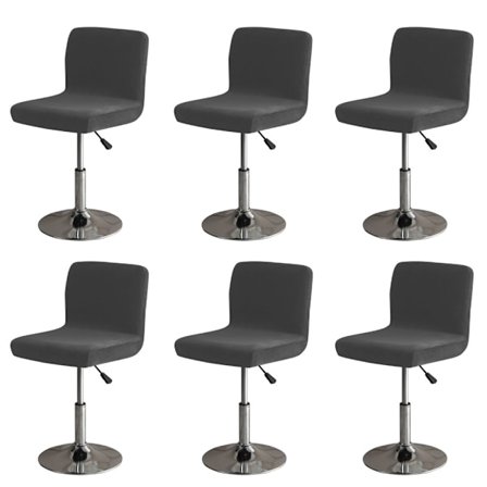 Svart barstol stolsöverdrag set om 6 avtagbara stretch stolsöverdrag med ryggstöd