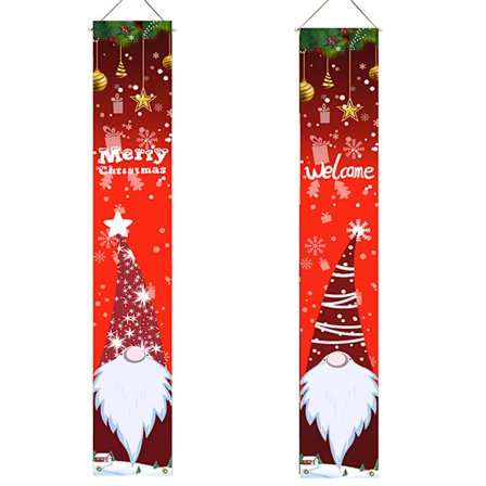 Julepynt, gardiner, julegardiner, flagdøre, udendørs julepynt til vægge, kupletter, veranda bannere 180 * 30 cm